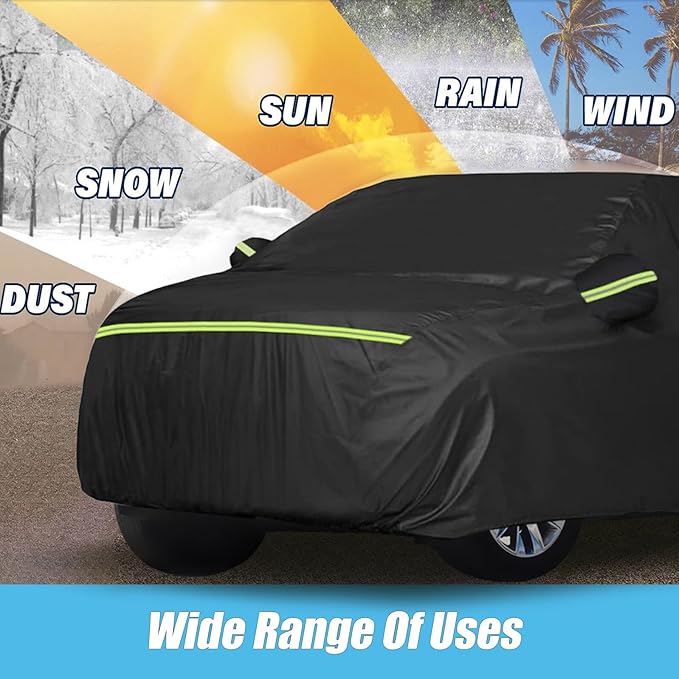 Waterproof Car Covers for 2021-2024 Ford Bronco 2 Door(Black) 210T Custom Outdoor Storm Hood