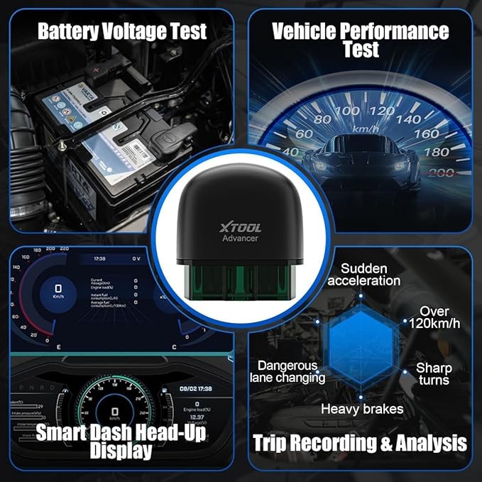 XTOOL Advancer AD20 Pro Wireless OBD2 Scanner Diagnostic Tool, Car Code Reader for iPhone & Android, All System Scan Tool with Free Updates - Check Engine, Oil Reset, Performance Test, Battery Test