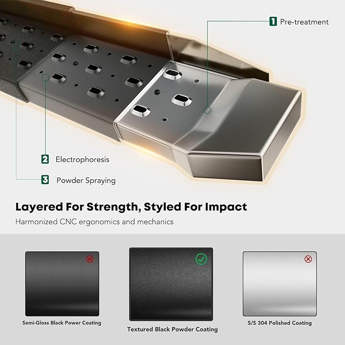 YHTAUTO 7 Inch Running Boards Fit Ford F-250/F-350 Super Duty 1999-2016 Extended/SuperCab, Side Steps Aluminum Step Bars Off-Road Exterior Accessories