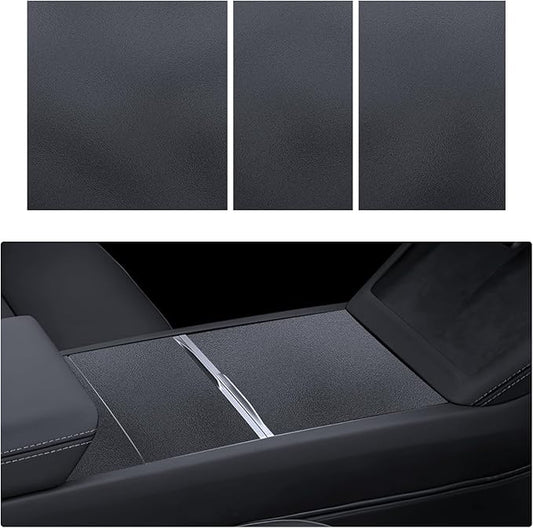 2026 Tesla Center Console Wrap Cover Kit Model Y Juniper Model 3 Highland ABS Material Center Console Cover Interior Black Console Cover Accessories for Tesla Model 3 Accessories