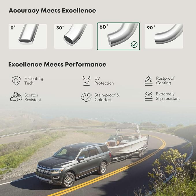 YHTAUTO 3 Inch Running Boards Side Steps Compatible with Chevy Silverado & GMC Sierra 1500/2500 HD/3500 HD, Standard/Regular Cab, Round Stainless Steel Polished Chrome Truck Cab Side Step Rails