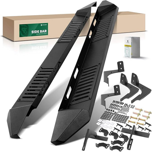 YHTAUTO 6.25" Running Boards Side Steps Fit Dodge Ram 1500 Classic 2500 3500 4500 5500 2009-2024, Crew Cab, Carbon Steel Black Powder, Truck Cab Side Step Rails Off-Road Exterior Accessories, Set of 2