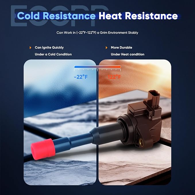 ECCPP Ignition Coil 8 ignition coils for 8 iridium Spark Plugs UF374,for Honda 2003 2004 2005 Civic Hybrid 1.3L UF374