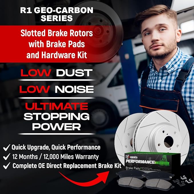 R1 Concepts Front Rear Brakes and Rotors Kit |Front Rear Brake Pads| Brake Rotors and Pads| Performance Sport Brake Pads and Rotors| Hardware Kit|fits 2007-2015 BMW 328i, 328i xDrive, 328xi, X1