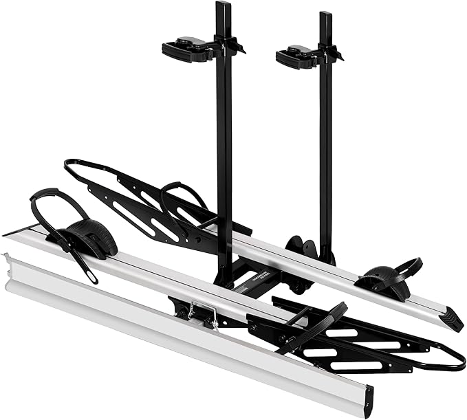 Young Hitch Mount Bike Rack with Ramp, 200 lbs. Capacity for 2 E-Bikes, Fat Tire and Standard, fits Cars, SUVs, RVs, Trailers with 2 Inch Receiver
