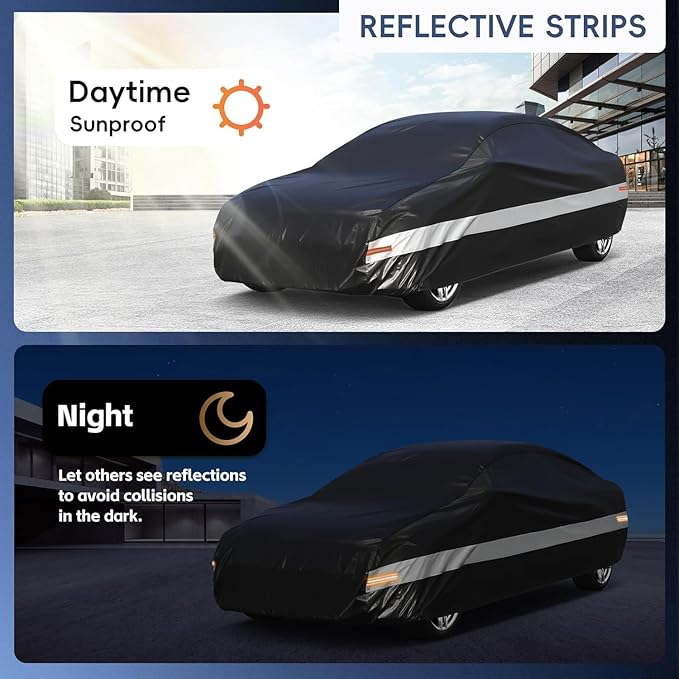 10 Layers Car Cover Custom Fit for Subaru BRZ (2012-2025)/Toyota 86(2012-2021), Waterproof All Weather for Automobiles, Outdoor Full Cover Sun Dust Rain Protection with Cotton. Black