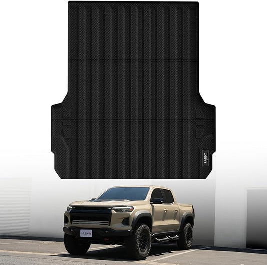 LASFIT Truck Bed Mat Fit for Chevrolet Chevy Colorado/GMC Canyon 2023 2024 2025 2026 5FT Accessories, Vehicle Bed Mat Custom Fit Flush All Weather Protection TPE Pickup Car Bed Cargo Trunk Liner