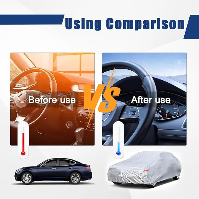 Kayme 6 Layers Car Cover Custom Fit for BMW 6 Series 640i 650i M6 (2003-2025) Waterproof All Weather for Automobiles, Outdoor Full Cover Rain Sun UV Protection.Silver