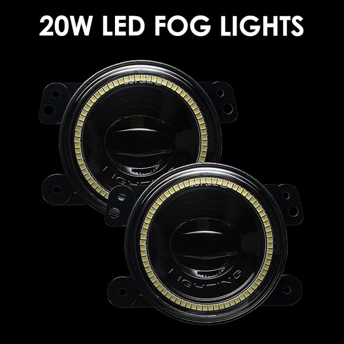 ORACLE Lighting 5846-004 Pair of 20W LED Fog Lights Compatible with 2007 2018 Wrangler JK - Green - Rugged & Durable - High Performance - Epoxy Sealed