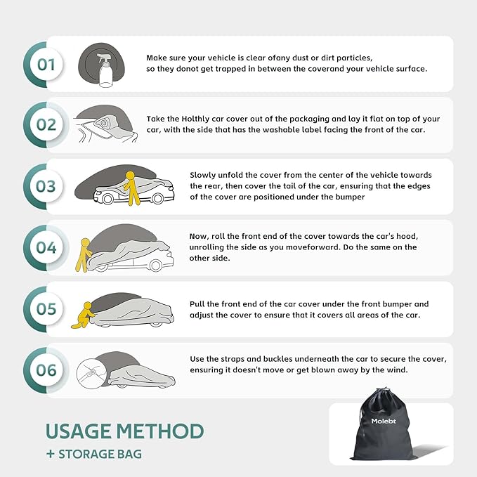 SUV Car Covers Waterproof All Weather, Universal Fit for BMW X5, Toyota Highlander, Ford Explorer, Jeep Grand Cherokee, Honda Pilot, etc. Rain Winter Sun Protection. (Length: 191"-201")