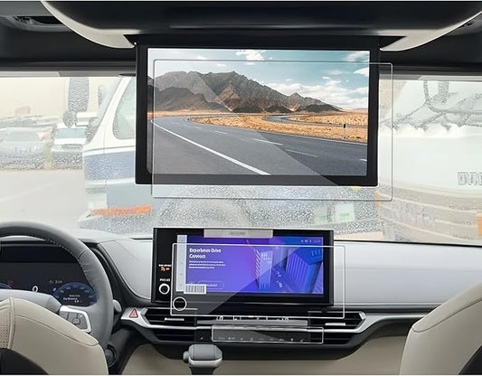 SXCY 5PCS for 2025 Toyota Sienna Screen Protector [Tempered Glass GPS] + [NANO, AC+Rear Display] for Toyota Sienna Accessories 2025 Sienna Screen