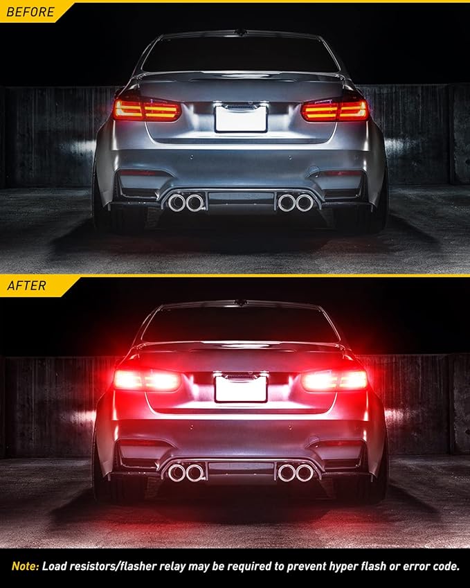 AUXITO Upgraded 7440 7443 LED Bulb Red for Tail Lights Brake Lights, Super Bright T20 W21W 7441 7444 LED Replacement for Stop Tail Brake Signal Lights, Pack of 2