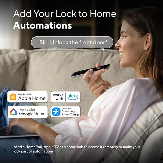 ULTRALOQ Bolt Fingerprint Smart Lock with Handle Set, Works with Apple Home, Keyless Entry Front Door Lock Set, Built-in WiFi Deadbolt with Door Sensor, App Remote Control, Auto Unlock, BHMA Certified