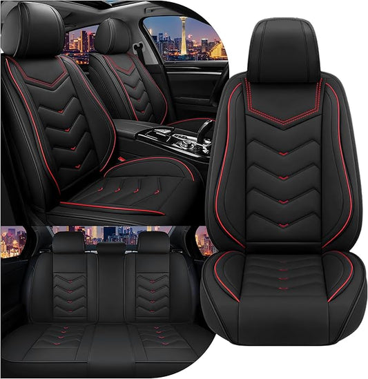 Car Seat Covers for Honda Civic 2000-2026, Stylish Sport Seat Cover, Premium Nappa Leather Car Seat Cover. Automobile Seat Covers Sets.(Standard 5 Seats/Black)