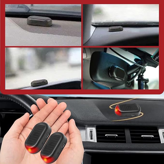 4 PCS Anti-Freeze Electromagnetic Car Snow Removal Device| 2-in-1 Car Defroster and Dummy Anti-Theft Alarm with Flashing LED| USB Rechargeable |Complete Winter Safety & Security Set for All Vehicles