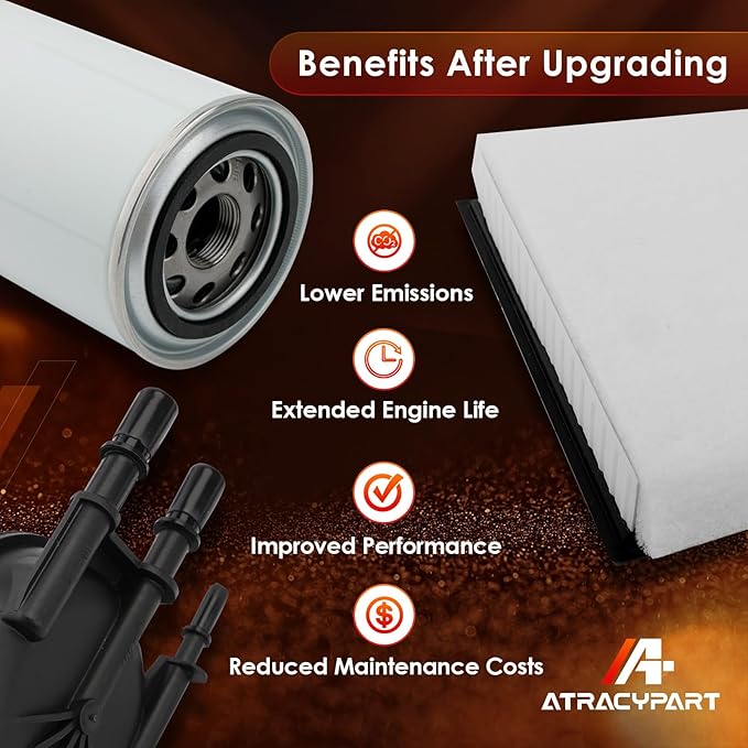 6.7L Diesel Filter Kit, FD-4624 Fuel Filter, FA2031 Engine Air Filter, FP92 Cabin Air Filter, FL2124S Oil Filter, Compatible with 2020-2023 Ford F250 F350 F450 F550 Super Duty V8