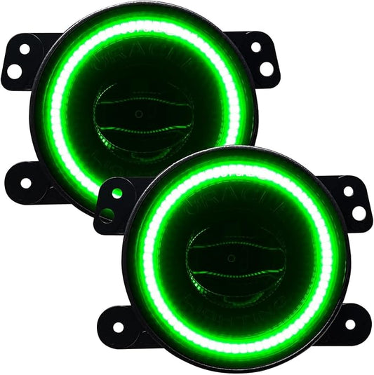 ORACLE Lighting 5846-004 Pair of 20W LED Fog Lights Compatible with 2007 2018 Wrangler JK - Green - Rugged & Durable - High Performance - Epoxy Sealed