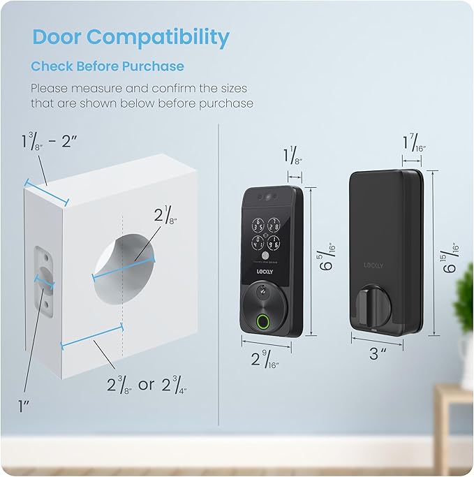 Lockly Visage Zeno Series Smart Lock, Facial Recognition & Fingerprint Keyless Entry Door Lock, Built-in Wi-Fi Deadbolt with Apple Home Key, PIN Genie Keypad, App Remote Control, Easy Installation