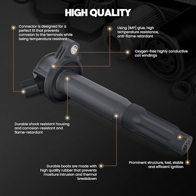 UF486 Ignition Coil (Set of 1) Compatible with Mercury Ford 2008-2012 Escape, 2006-2012 Fusion, 2009-2011 Mariner 2006-2011 Milan, 2006 Lincoln Zephyr Replacement for DG514 C1594 3.0L V6