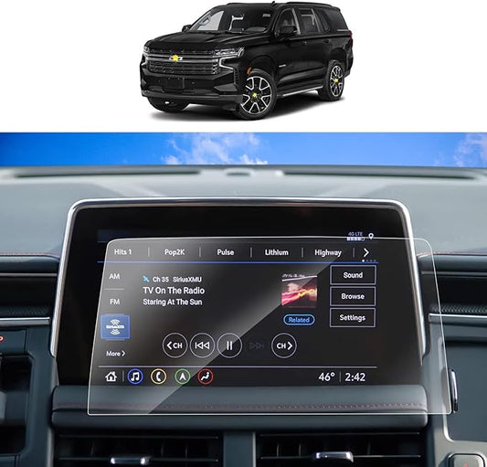SKTU for 2024 Chevy Tahoe Chevy Suburban GMC Yukon Screen Protector for 2021-2024 Tahoe/Suburban/Yukon 10.2In Navigation High Clarity Anti-Glare(2Pcs)