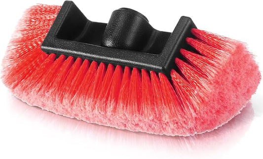 Vesici Car Wash Brush Head with Soft Detailing Bristle Flow Thru Car Cleaning Brush Exterior Car Wash Equipment for Auto Truck RV Boat Camper Washing, 10 Inch (Red,1 Pcs)