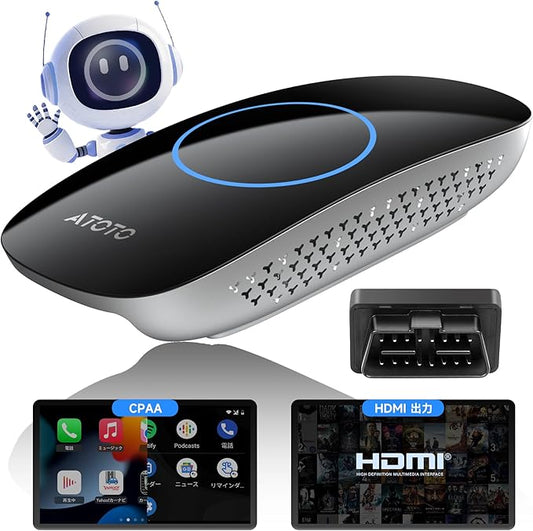 Wireless CarPlay Ai Box with OBD2 Scanner, Car Video Streaming Wireless Plug & Play Carplay Adapter for iPhone & Android Auto with ChatGPT, Supports YouTube, Netfilx 256GB Max, HDMI