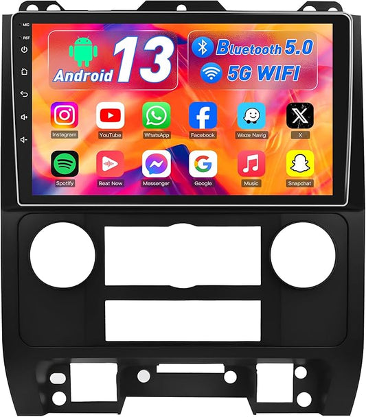 Car Radio for Ford Escape 2008-2012: 2G+64G Upgrade 9" 1280x800 IPS Touchscreen Stereo, Android 12 Head Unit with Wireless Carplay & Android Auto, Support 5GWiFi GPS FM RDS BT SWC 1080P Backup Camera