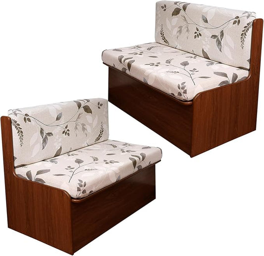 CRFATOP 2 Sets RV Dinette Cushion Covers Printed Camper Cushion Slipcover Stretch 2 Seat Sofa Chair Cover Furniture Protector for RV Camper Car Bench 2 Backrest Covers & 2 Bench Covers,01