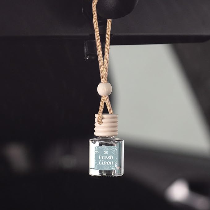 CANDECraftCo Car Air Hanging Fragrance Oil, Car Auto Freshener for Essential Oils, Scents Fragrance Aromatherapy Automobile Diffuser, Long Lasting (Fresh Linen)