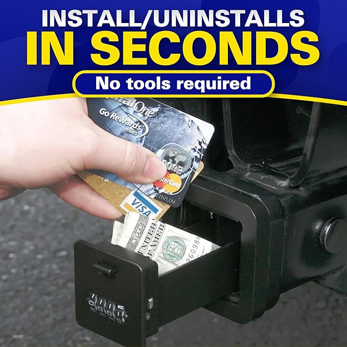 HS7000 Key Vault | Hidden Trailer Hitch Safe for Secure Key Storage | CarShare Turo | Weather Resistant and Durable with 4-Digit Combination Lock for Cars, Trucks, and SUVs
