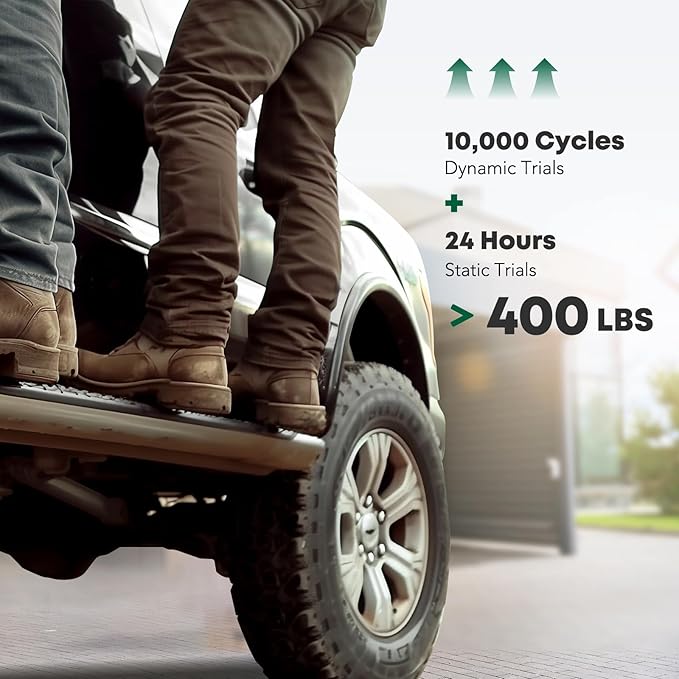 YHTAUTO 5 Inch Running Boards Side Steps Fit Dodge Ram 2500/3500 2010-2024, Extended Crew/Mega Cab, Oval Bent Ends Carbon Steel Black Powder, Truck Cab Side Step Rails Off-Road Exterior Accessories