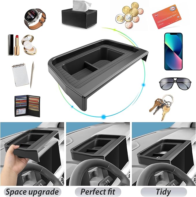 SKTU for 2025 2026 Ford Maverick Dashboard Organizer for 2025 2026 Ford Maverick Behind Screen Organizer 2025 2026 Maverick Dashboard Tray Ford Maverick 2025 2026 Accessories Durable ABS Console Tray