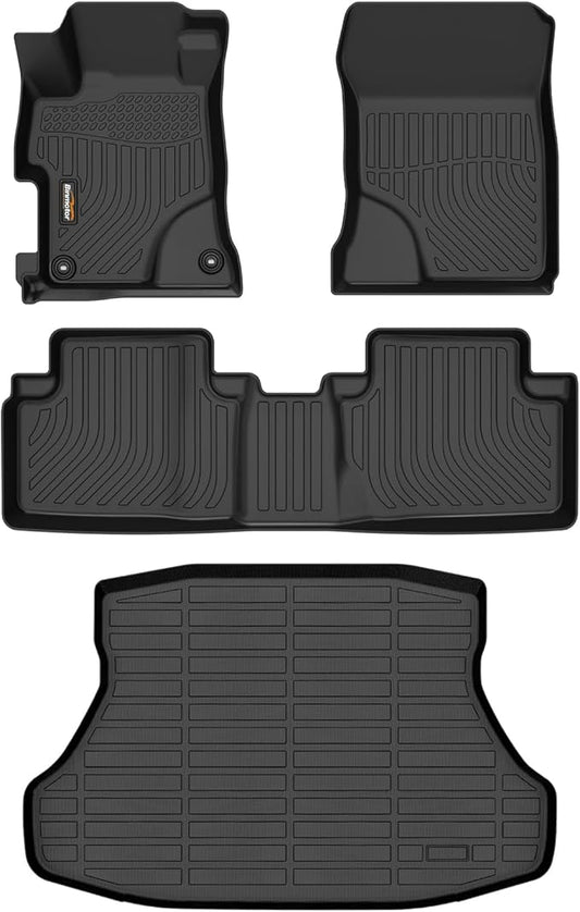 Binmotor-Floor Mats & Cargo Liner Set for 2012-2015 Honda Civic & Civic Si Sedan Only(Non Coupe), All Weather Car Floor Mat for Honda Civic Accessories Mats Heavy Duty Liners