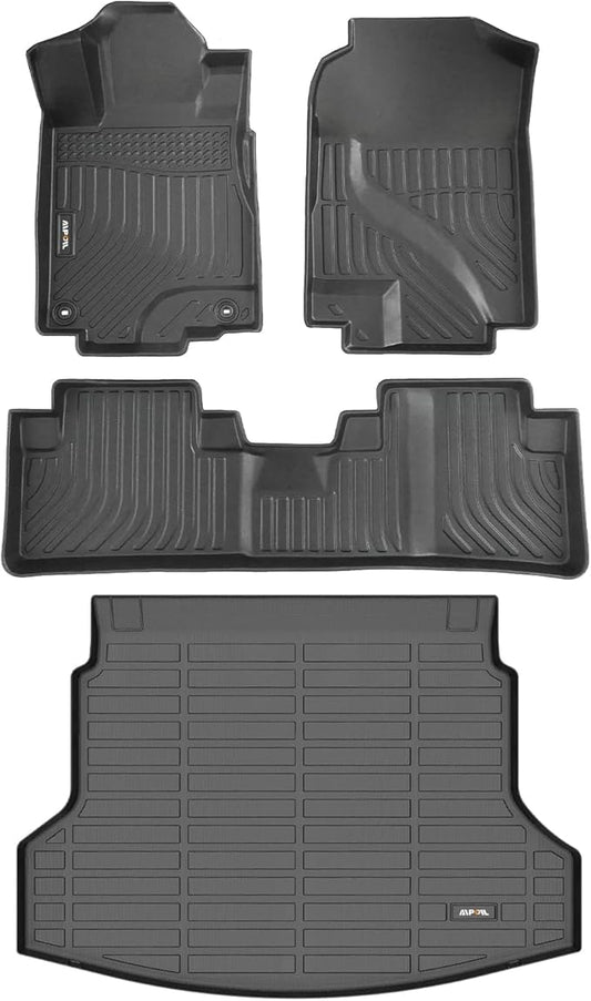 AIPOIL® Floor Mats & Cargo Liner Set for 2012-2016 Honda CRV (Fit for LX & SE & EX & No subwoofer)(Not fit CRV Touring) All Weather Protection TPE Car Full Set Custom CR-V Car Mats Accessories - Black
