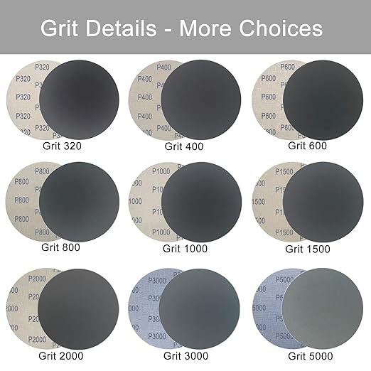 6 Inch 50 Pcs Wet Dry Sanding Discs Hook and Loop, 800 Grit Sandpaper Automotive Wood Metal Polishing & Sanding, Silicon Carbide Sand Paper for Random Orbital Sander (Grit 800)
