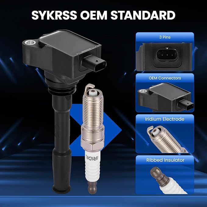 UF827 Ignition Coils & 95927 Spark Plugs Compatible with Ford Edge Explorer F150, Compatible with Lincoln Aviator Nautilus, 2.7L 3.0L V6 - Replaces JT4Z12029A, KT4Z12029A