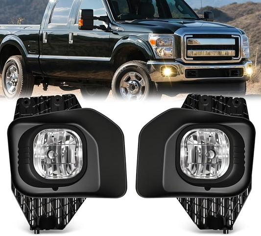 Fog Lights Compatible for Ford 2011-2016 F250/F350/F450/F550 Super Duty, Bumper Driving LED Fog Lamp Assembly Replacement FogLight Kit, DOT Certified（1 Pair）