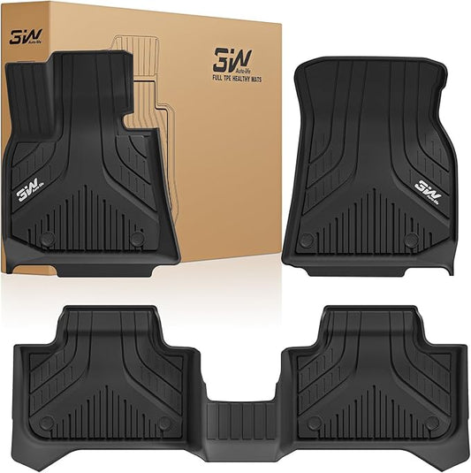 3W Floor Mats for BMW X3 G45 2025 2026, Accessories Custom Fit TPE All Weather Front & Rear Rows Waterproof Car Mats Liner for BMW X3 30/M50 xDrive