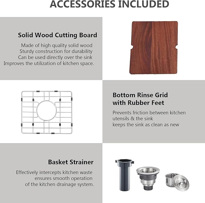 15x17 Inch Undermount Bar Sink,15 Inch Top mount Small Kitchen Stainless Steel Rectangular 16 Gauge Single Bowl Prep Wet RV Sink Workstation with Strainer Drain