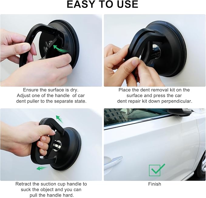 3Pcs Car Dent Puller,Dent Remover Tool for Car, Powerful Car Dent Suction Puller, Fast Repairs Minor Car Dents, Hail Damage, Lifts Glass, and Moves Objects