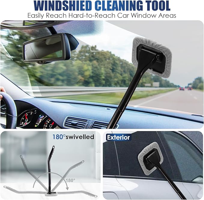 Viewsun 21Pcs Car Cleaning Kit with High Power Handheld Vacuum, Car Wash Mop with Long Handle, Bucket, Detailing Brush Set, Windshield Cleaner, Complete Interior Exterior Washing Supply for Men Women