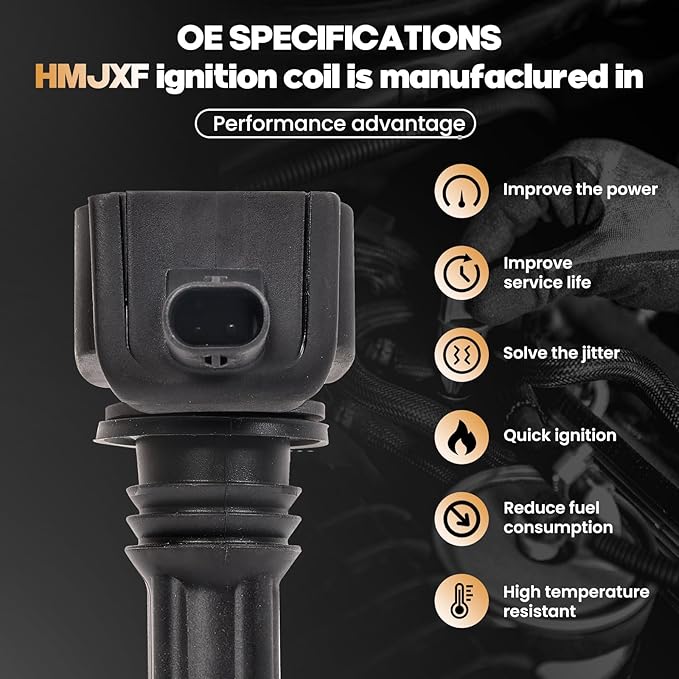 Set of 6 Ignition Coil Packs UF648 0221504032 Compatible with- V6 3.6L Engines 2011-2016 Grand Cherokee Wrangler Chrysler 300 Dodge Avenge Charger Durango RAM 1500
