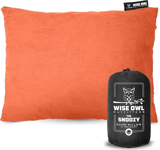 Wise Owl Outfitters Camping Pillow – Memory Foam Travel Pillow for Airplane Sleeping, Hiking, Backpacking & Outdoor Use - Small & Portable for Adults, Car, Camp & Tent