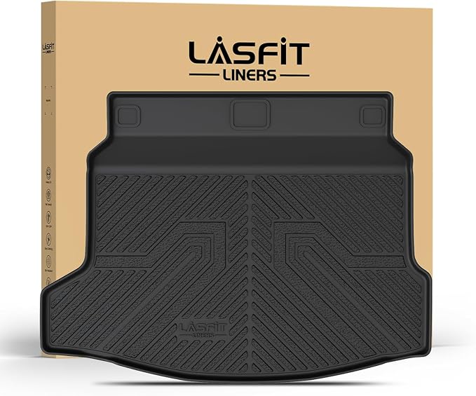 LASFIT Trunk Mat for Honda Civic Hatchback 2022-2026 & Civic Hatchback Hybrid 2025-2026, All Weather TPE Custom Fit Trunk Liner Cargo Mat Cargo Liner with Subwoofer, Black