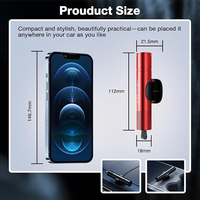 Window Breaker Seatbelt Cutter, Car Window Breaker Tool, Emergency Glass Breaker and Auto Escape Tool，Car Accessories for Women