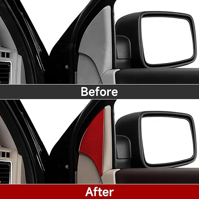 A Window Pillars Cover Decals for 2009-2018 Dodge Ram 1500 2500 3500 Accessories Carbon Fiber Interior Stickers