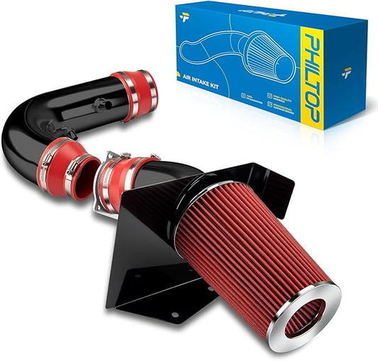 PHILTOP Cold Air Intake Kit Compatible With Ford F150 1997-2003 5.4L 4.6L, Expedition 1997-2003 4.6L, F250 1997-1999 5.4L (Red)