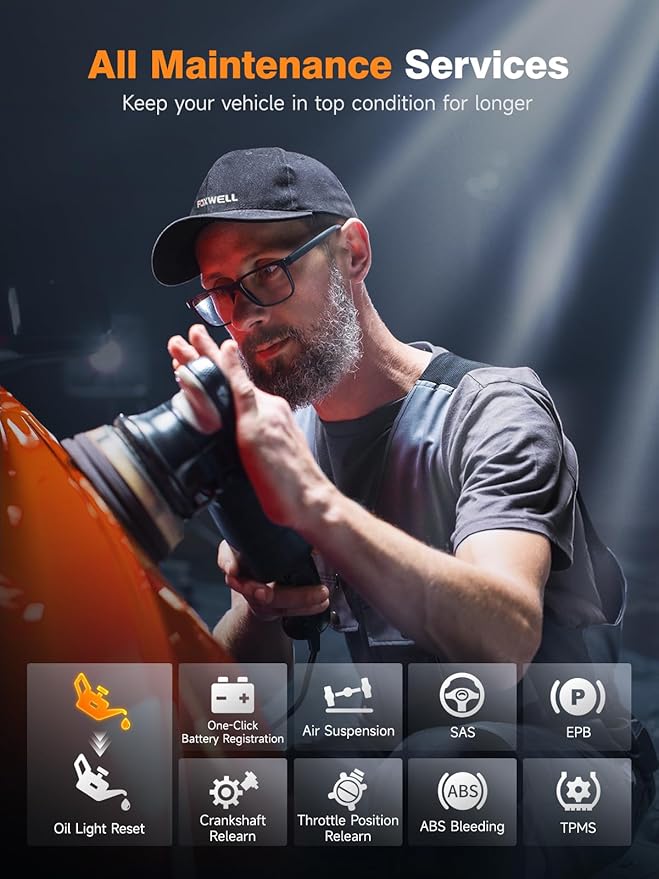 FOXWELL NT510 Elite fit for Honda Acura OBD2 Scanner, Bidirectional Full System Engine ABS TCM SRS Diagnostic Scan Tool, All Reset Crankshaft Relearn Oil EPB TPS ABS Bleeding, Code Reader, Free Update