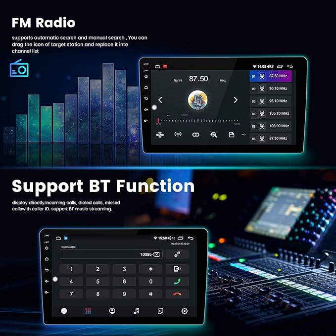 Upgrade Radio for Honda Pilot 2003-2005 Stereo Head Unit, 8-Core 2+32 GB Android 14 9" Touch Screen GPS Navigation with Car-Play Android Auto/SWC/FM/Cooling Fan/5G WiFi
