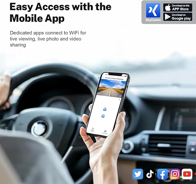 4K Dash Cam Custom fit for Chevy Suburban/Tahoe 2021-2022 (Model B), LS LT RET Z71 Premier High Country, Integrated OEM Look, UHD 2160P Video, WiFi & App, G-Sensor, 64GB Card